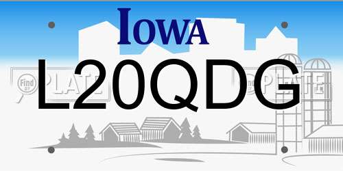 L20QDG Iowa License Plate