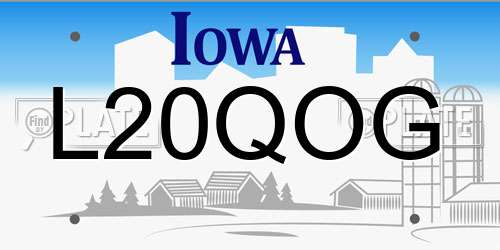 L20QOG Iowa License Plate