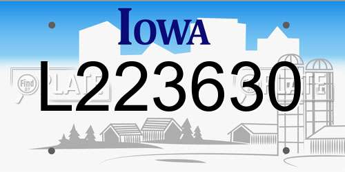 L223630 Iowa License Plate