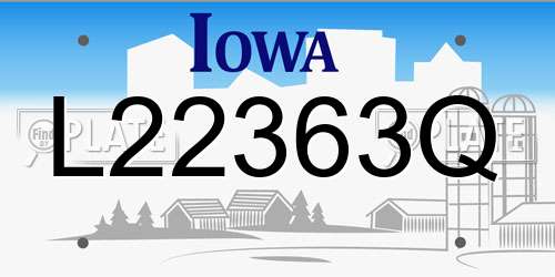 L22363Q Iowa License Plate