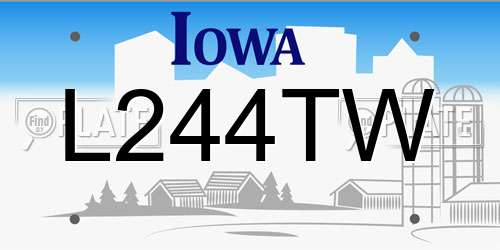 L244TW Iowa License Plate