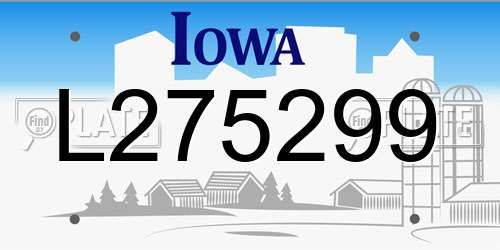 L275299 Iowa License Plate