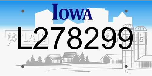 L278299 Iowa License Plate