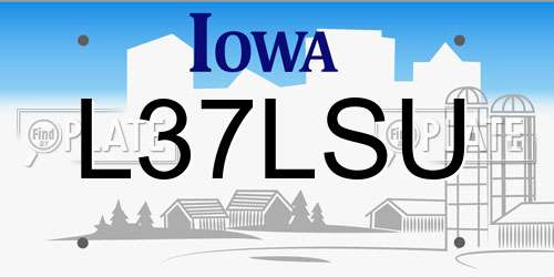 L37LSU Iowa License Plate
