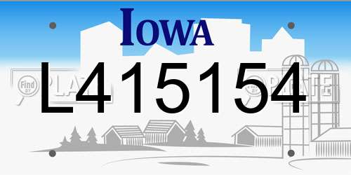 L415154 Iowa License Plate