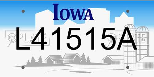 L41515A Iowa License Plate
