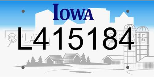 L415184 Iowa License Plate