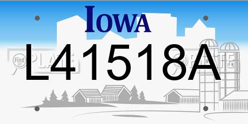L41518A Iowa License Plate