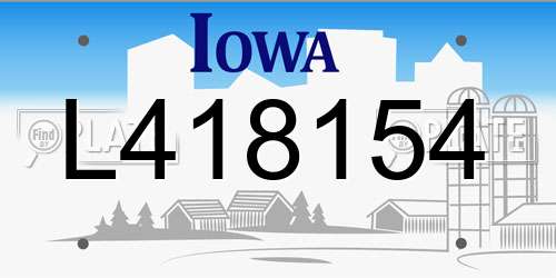 L418154 Iowa License Plate