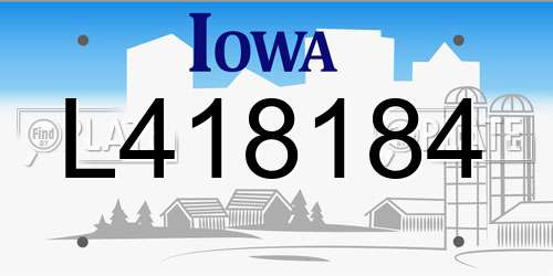 L418184 Iowa License Plate