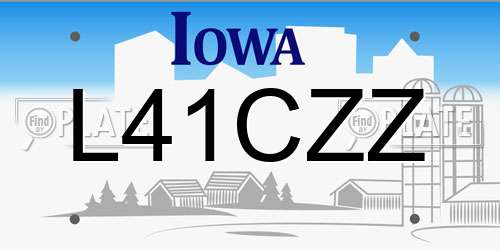 L41CZZ Iowa License Plate