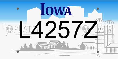 L4257Z Iowa License Plate