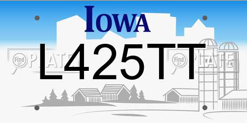 L425TT Iowa License Plate