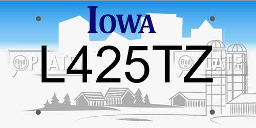 L425TZ Iowa License Plate