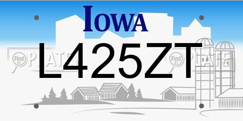 L425ZT Iowa License Plate