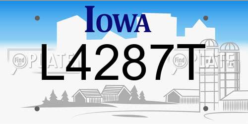 L4287T Iowa License Plate