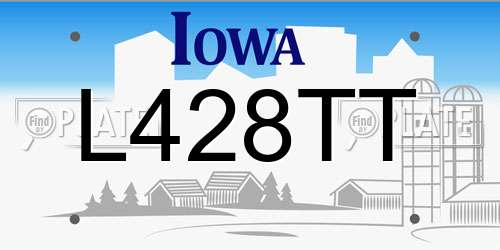 L428TT Iowa License Plate