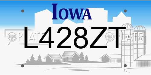L428ZT Iowa License Plate