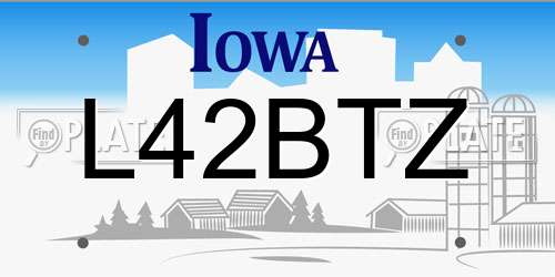 L42BTZ Iowa License Plate