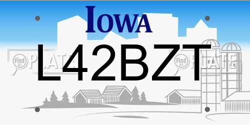 L42BZT Iowa License Plate