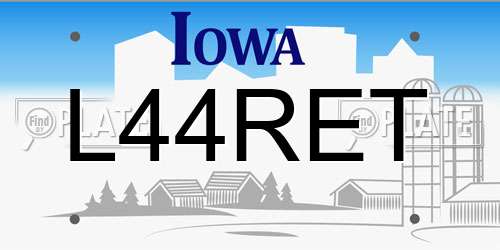 L44RET Iowa License Plate