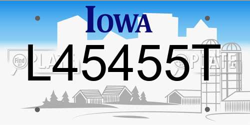 L45455T Iowa License Plate
