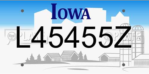 L45455Z Iowa License Plate