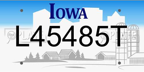 L45485T Iowa License Plate