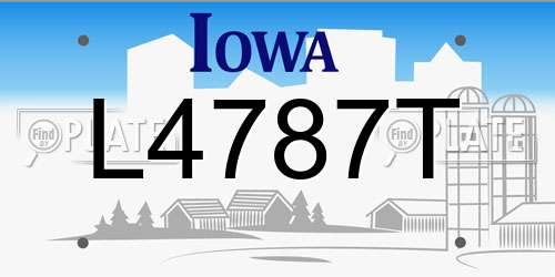 L4787T Iowa License Plate