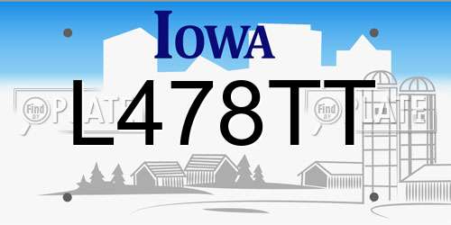 L478TT Iowa License Plate