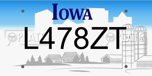 L478ZT Iowa License Plate