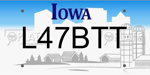 L47BTT Iowa License Plate
