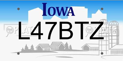 L47BTZ Iowa License Plate