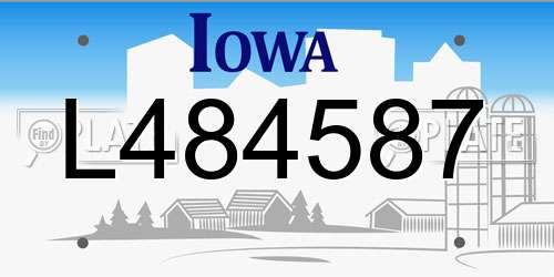 L484587 Iowa License Plate