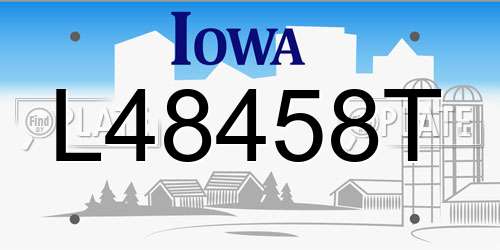 L48458T Iowa License Plate