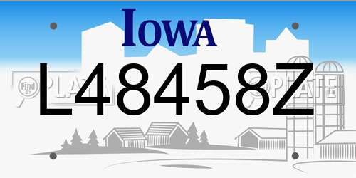 L48458Z Iowa License Plate