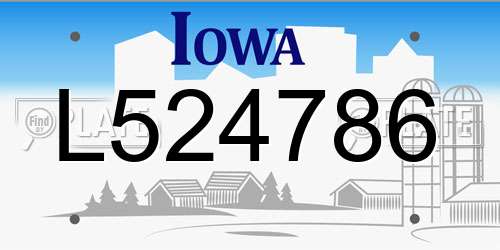 L524786 Iowa License Plate