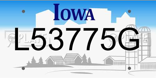 L53775G Iowa License Plate