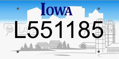 L551185 Iowa License Plate