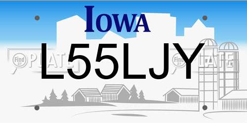 L55LJY Iowa License Plate