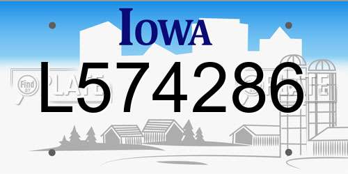 L574286 Iowa License Plate