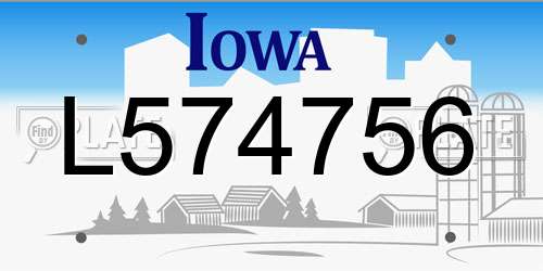 L574756 Iowa License Plate