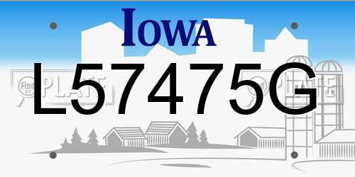 L57475G Iowa License Plate