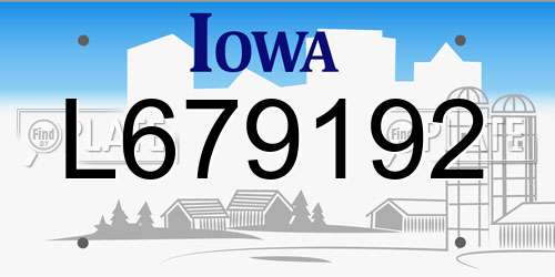 L679192 Iowa License Plate