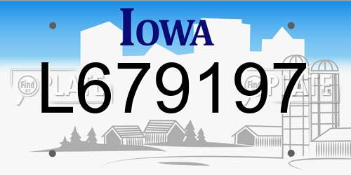 L679197 Iowa License Plate