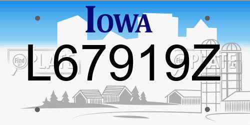 L67919Z Iowa License Plate