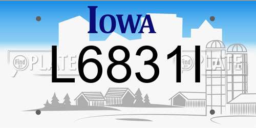 L6831I Iowa License Plate