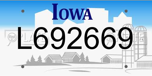 L692669 Iowa License Plate