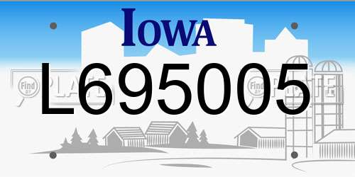 L695005 Iowa License Plate