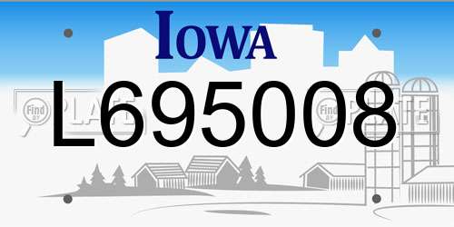 L695008 Iowa License Plate